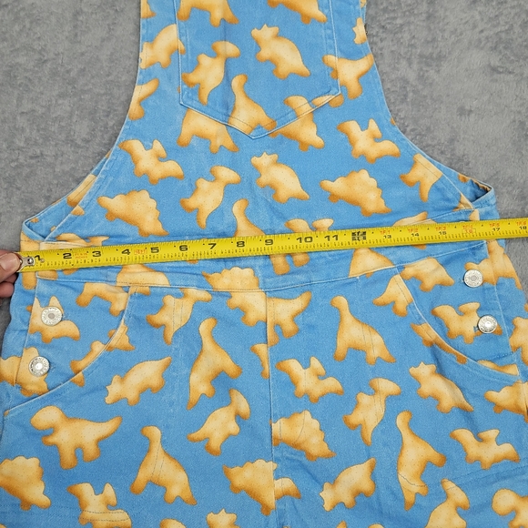 Crescent Creepers women's dinosaur nuggets all over print shorts overalls - Picture 8 of 9